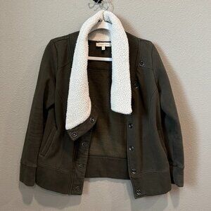 41 Hawthorn Button Front Sweater Jacket (Olive, S)